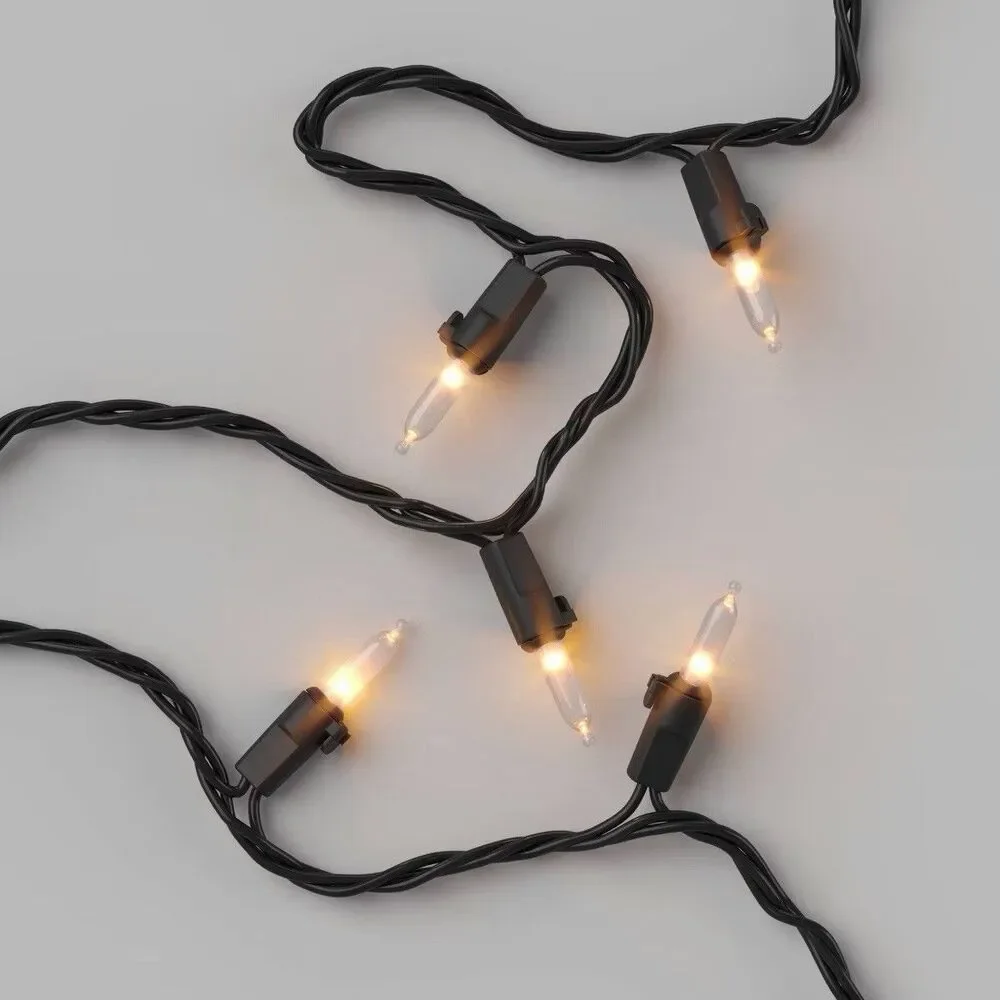 Threshold LED Outdoor Mini String Lights Black Fairy Patio Party Decor Lights